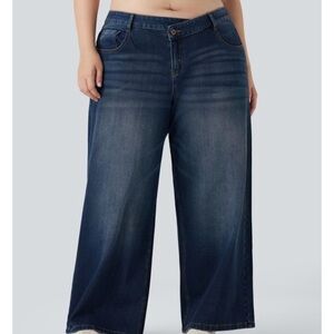 HALARA Dark Blue Wide Leg Jeans 3X